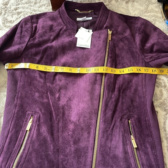 Calvin Klein NWT Faux Suede jacket size small Merlot /plum - Picture 13 of 13